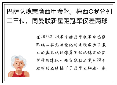 巴萨队魂荣膺西甲金靴，梅西C罗分列二三位，同曼联新星距冠军仅差两球